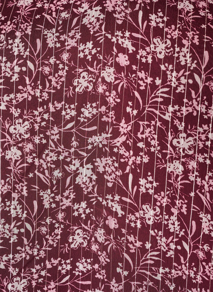 Bluse mit gebl&uuml;mtem Print und Glitzerfaden, Rot, Packshot image number 2