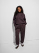 Pantalon de jogging taille haute avec cordon de serrage, Marron, Model image number 1