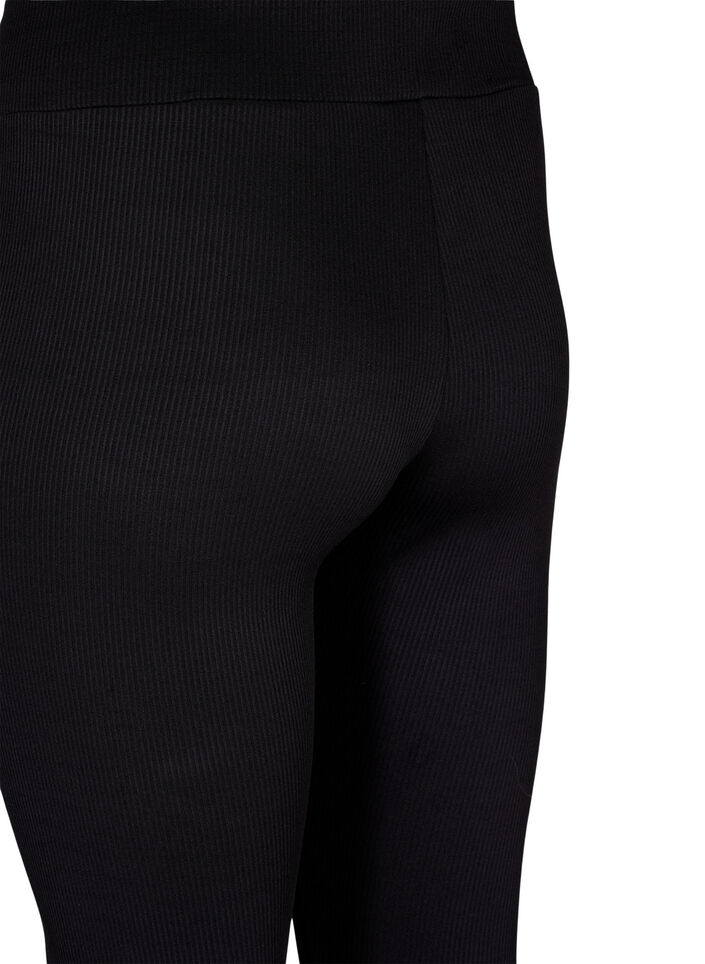 Leggings mit Stretch Rippstruktur, Black, Packshot image number 3