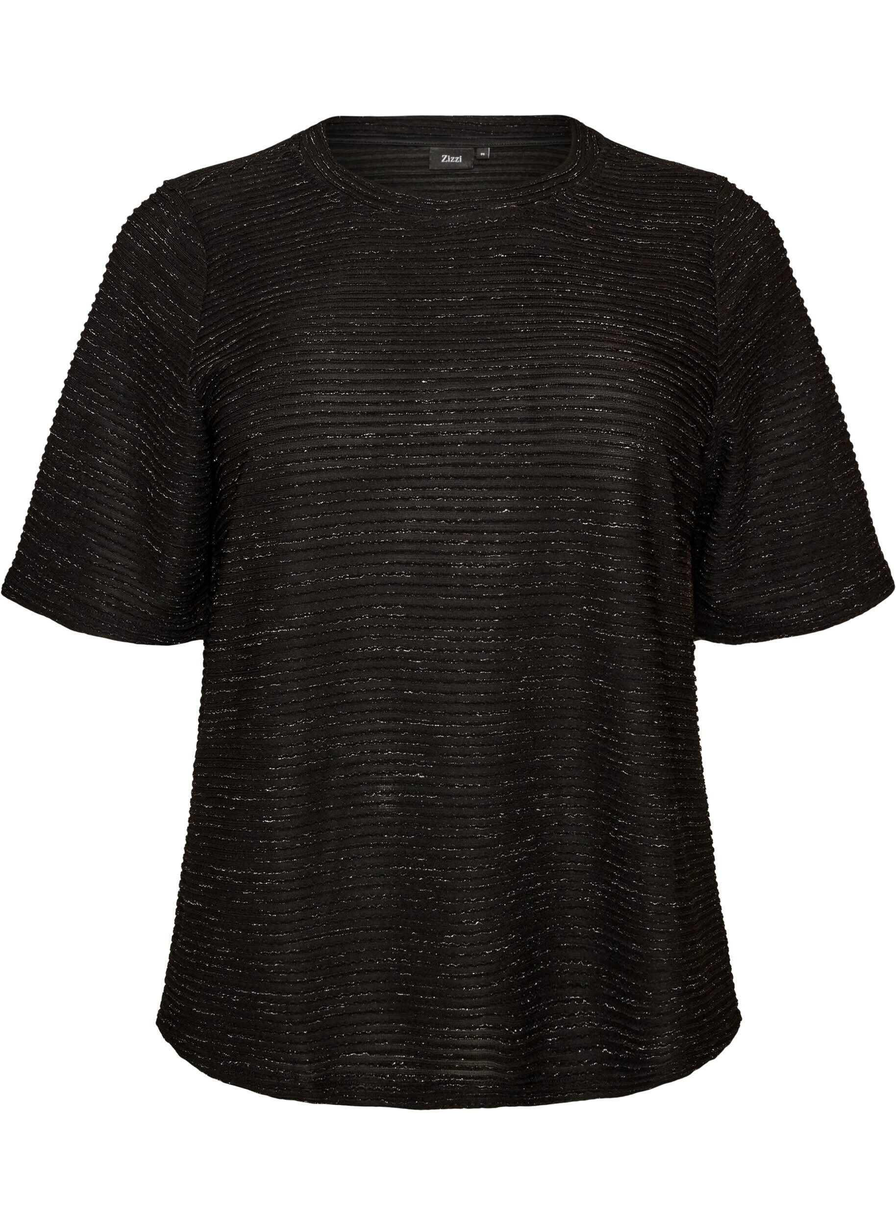 Bluse mit Struktur und Glitzer