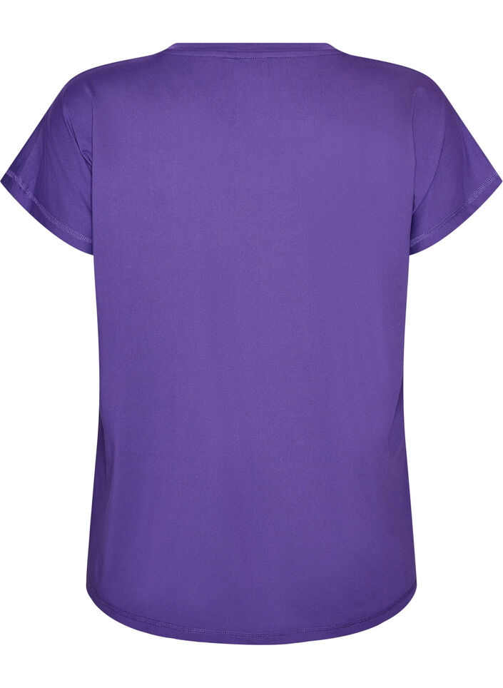 Einfarbiges Trainings-T-Shirt, Lila, Packshot image number 1
