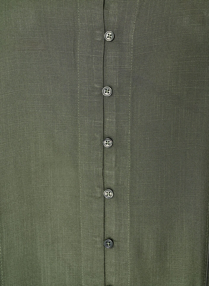 Tunique en viscose avec boutons et ourlet &agrave; volants, Vert, Packshot image number 2