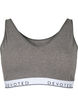 Haut de soutien-gorge doux avec encolure en V et imprimé de texte, Medium Grey Melange, Packshot image number 0