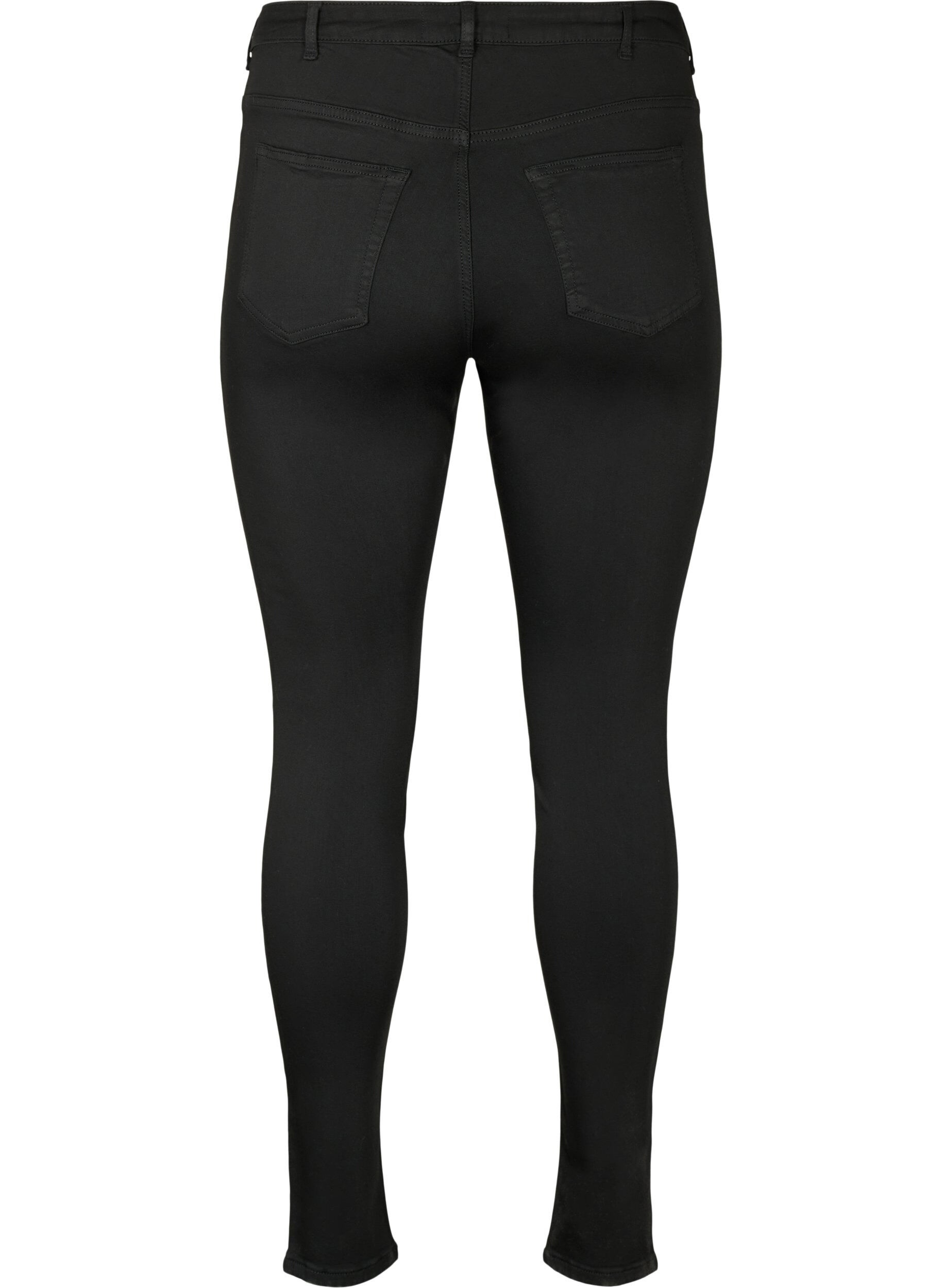 Zizzi Stay Black Amy Jeans mit hoher Taille, Schwarz, Packshot image number 1