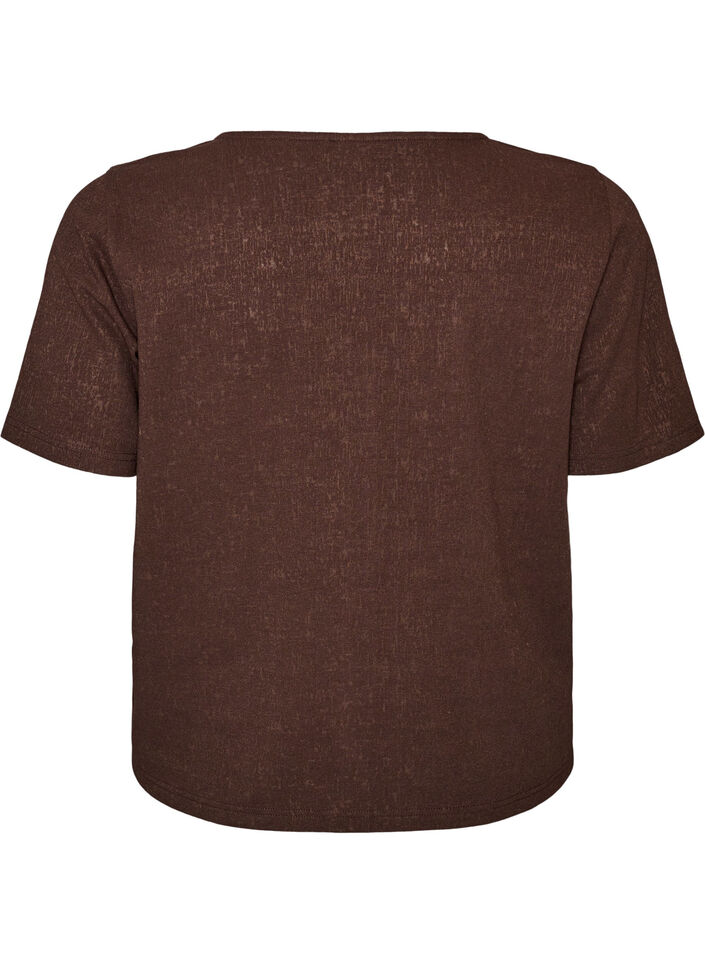 Strukturierte Bluse aus Baumwolle mit Knopfleiste, Braun, Packshot image number 1