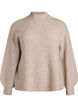 Pullover aus Rippstrick mit Puff&auml;rmeln und Kn&ouml;pfen, Beige, Packshot image number 0