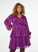 Robe longueur genou &agrave; rayures transparentes et effet portefeuille, Violet, Model image number 0