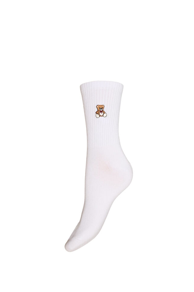 Socken aus Baumwolle mit Muster, Wei&szlig;, Packshot image number 0