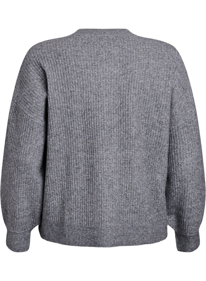 Cardigan en tricot c&ocirc;tel&eacute; avec boutons, Gris, Packshot image number 1