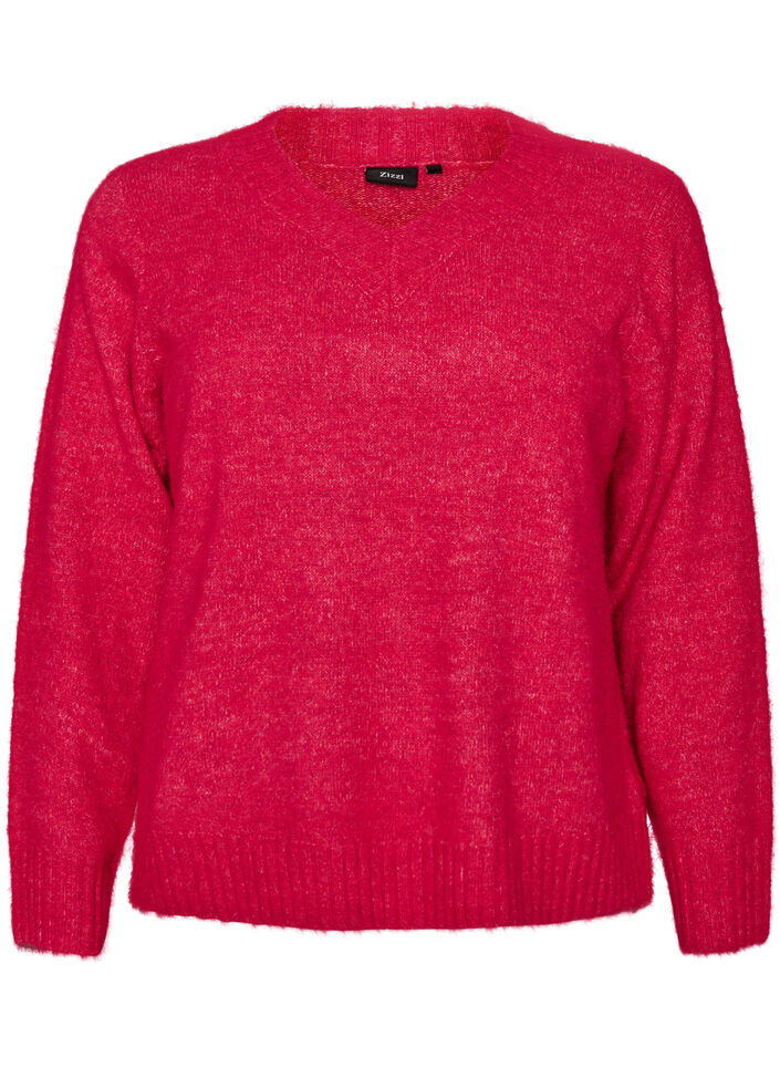 Pullover mit V-Ausschnitt, Pink, Packshot image number 0