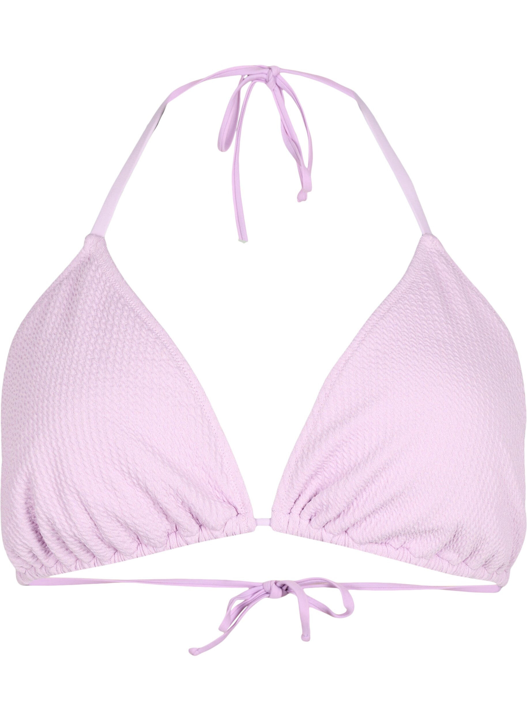 Zizzi Soutien-gorge de bikini triangulaire avec structure en cr&ecirc;pe, Violet, Packshot image number 0