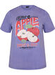 T-shirt en coton avec imprim&eacute; sur le devant et effet d&eacute;lav&eacute;, Violet, Packshot image number 0