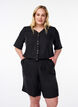 Shorts mit Taschen und hoher Taille, Schwarz, Model image number 0
