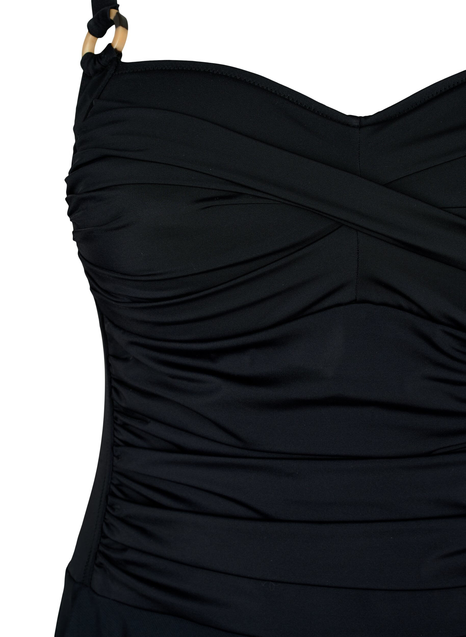 Zizzi Badekleid mit Drapierung und Rock, Black, Packshot image number 2