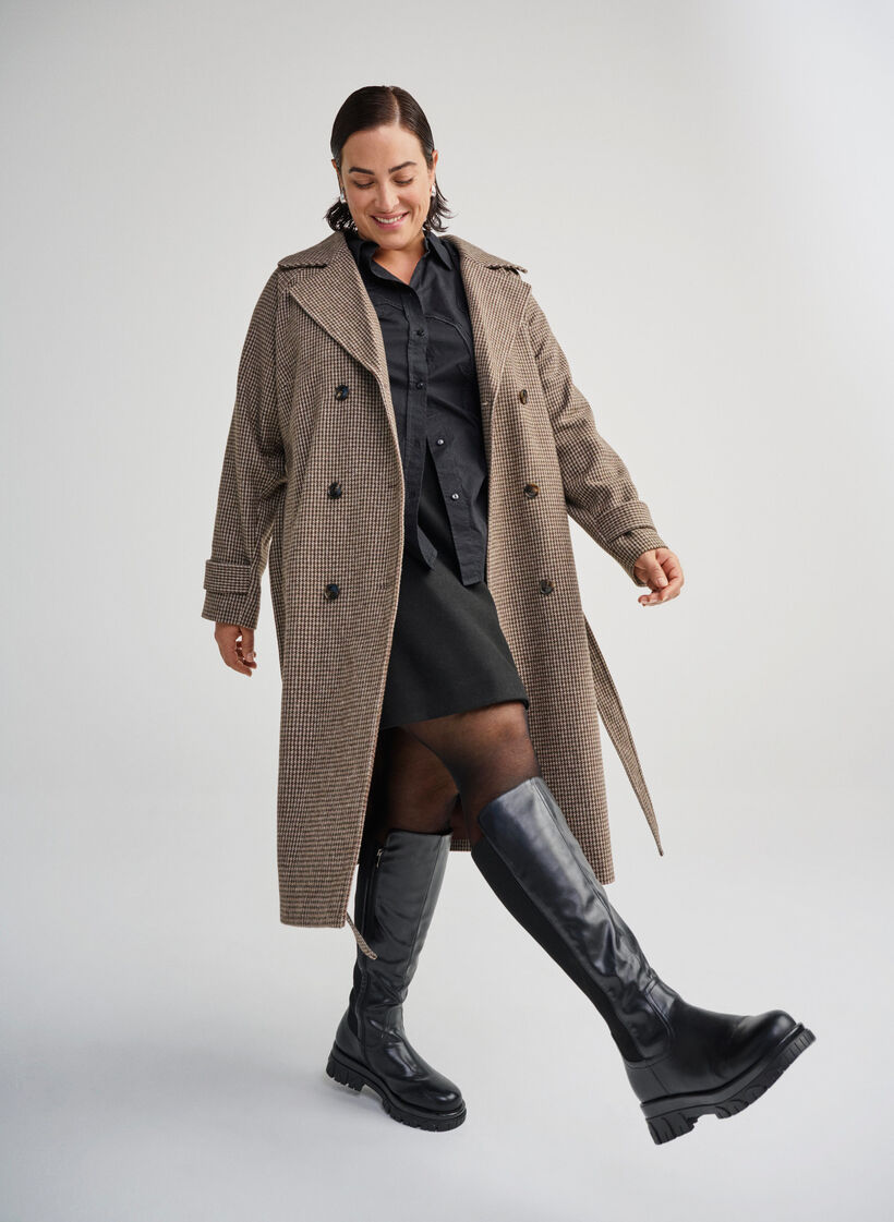 Botte haute avec zip et panneaux &eacute;lastiques, Noir, Image image number 0