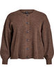 Rippenstrick Strickjacke mit Kn&ouml;pfen, Braun, Packshot image number 0
