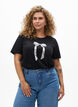 T-Shirt mit Print, Schwarz, Model image number 0