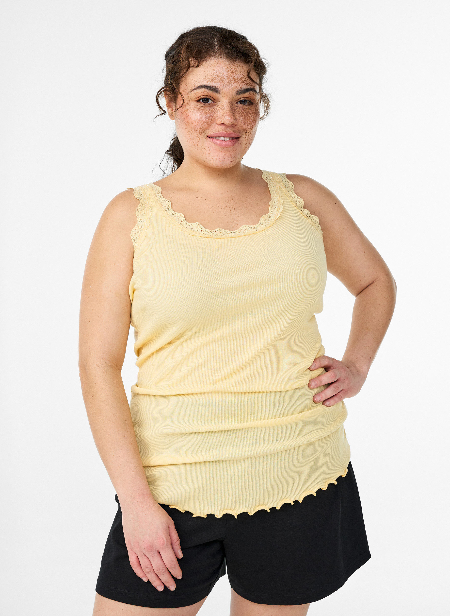 Spitzentop, Gelb, Model