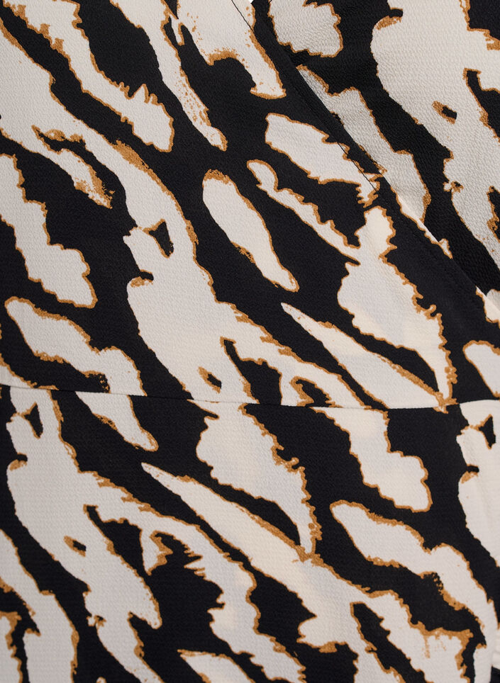 Robe portefeuille à manches courtes avec imprimé, Noir, Packshot image number 2