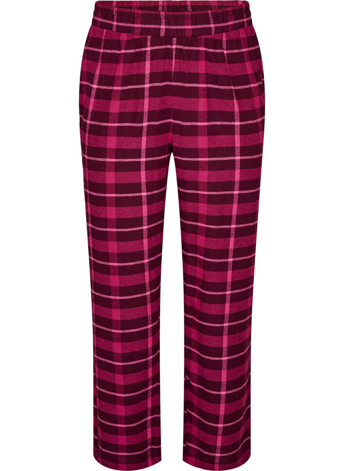 Karierte Pyjamahose aus Baumwolle, Rot, Packshot image number 0