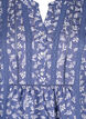 Robe courte en viscose avec bordure en dentelle et coupe trapèze évasée., Bleu, Packshot image number 2