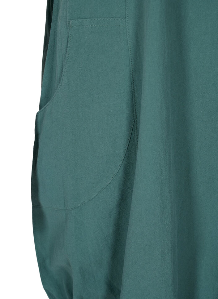 Robe en coton &agrave; manches courtes, Vert fonc&eacute;, Packshot image number 3