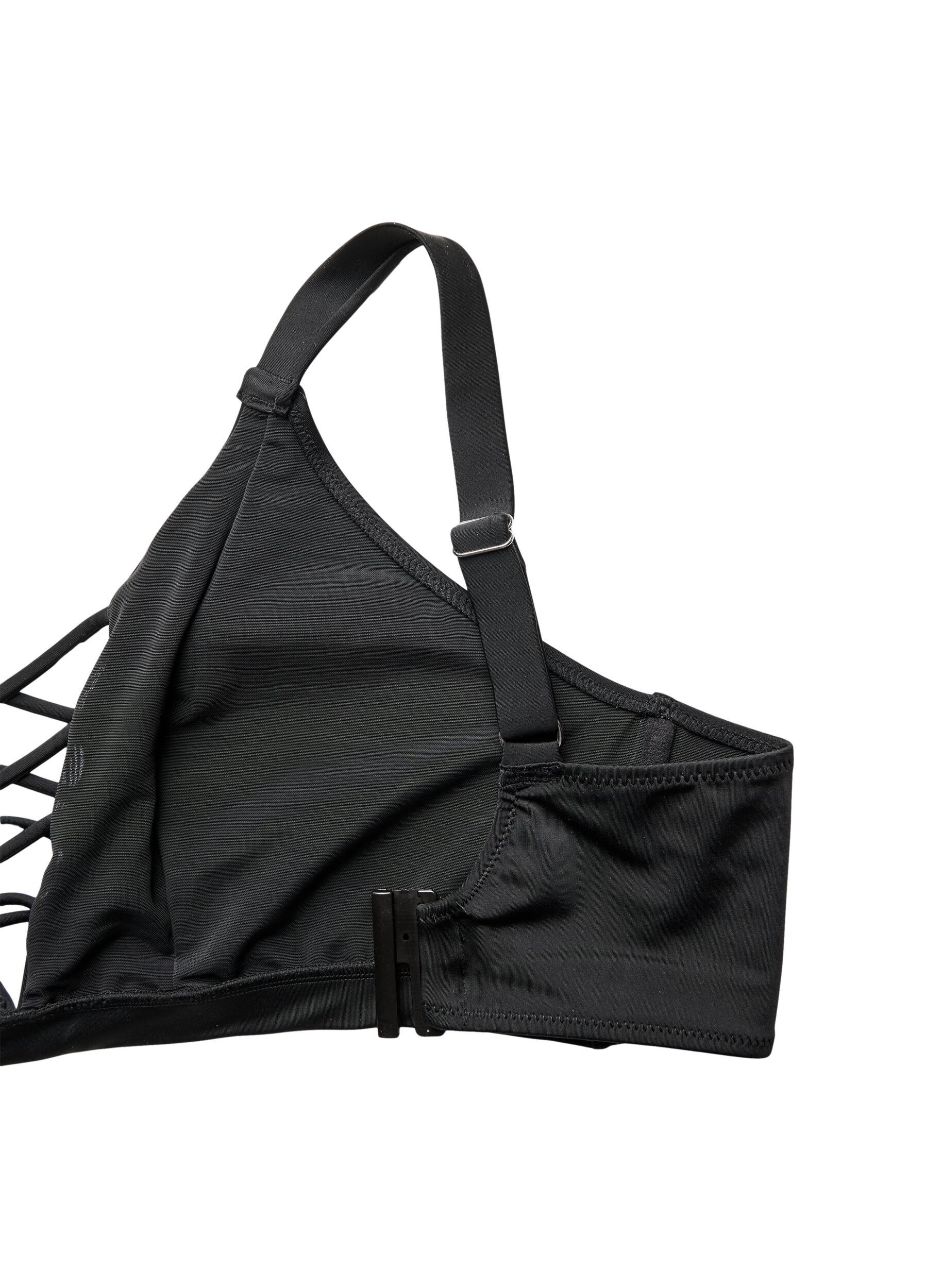 Zizzi Bikini-Top mit B&auml;nderdetail, Schwarz, Packshot image number 3
