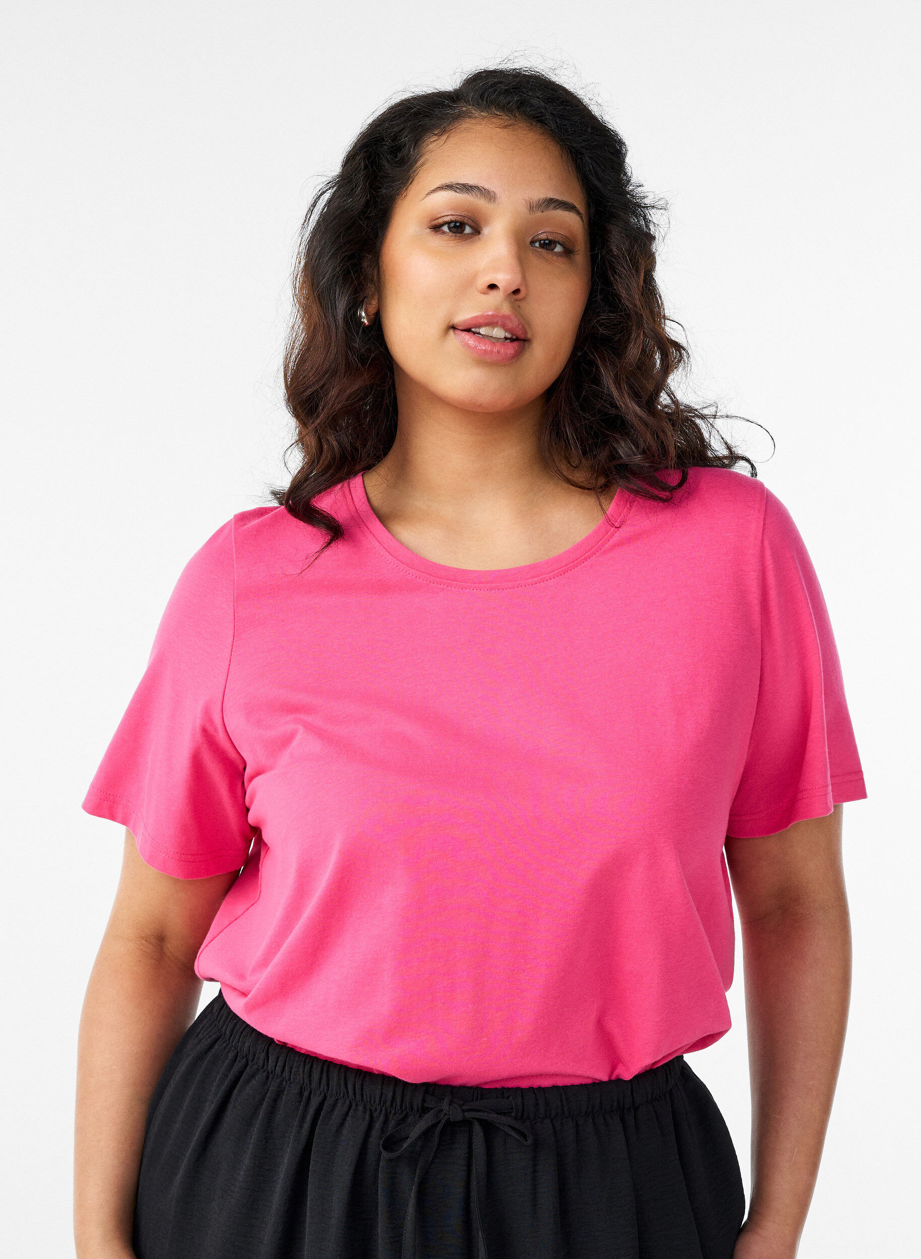 Zizzi T-Shirt mit Print, Pink, Model image number 2