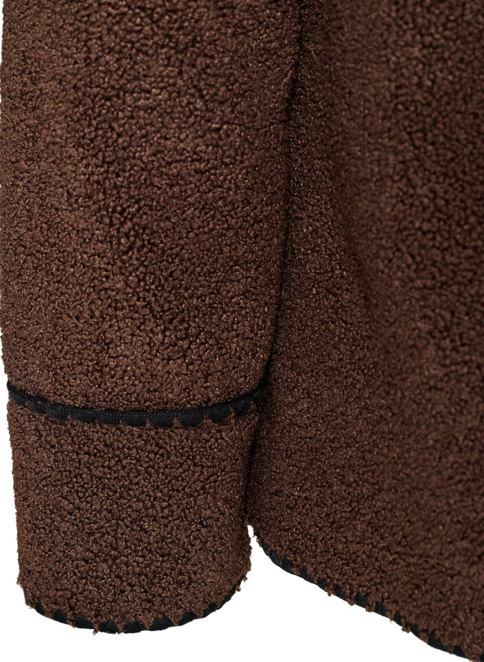 Veste teddy avec d&eacute;tails contrastants, Marron, Packshot image number 4