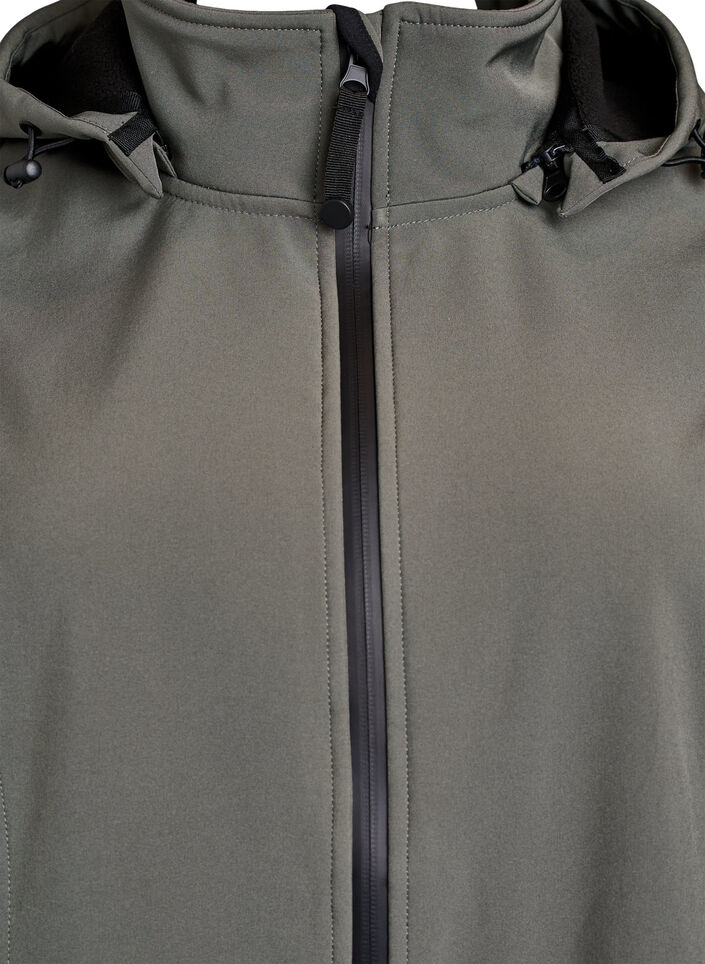 Veste courte softshell avec capuche amovible, Gris anthracite, Packshot image number 2