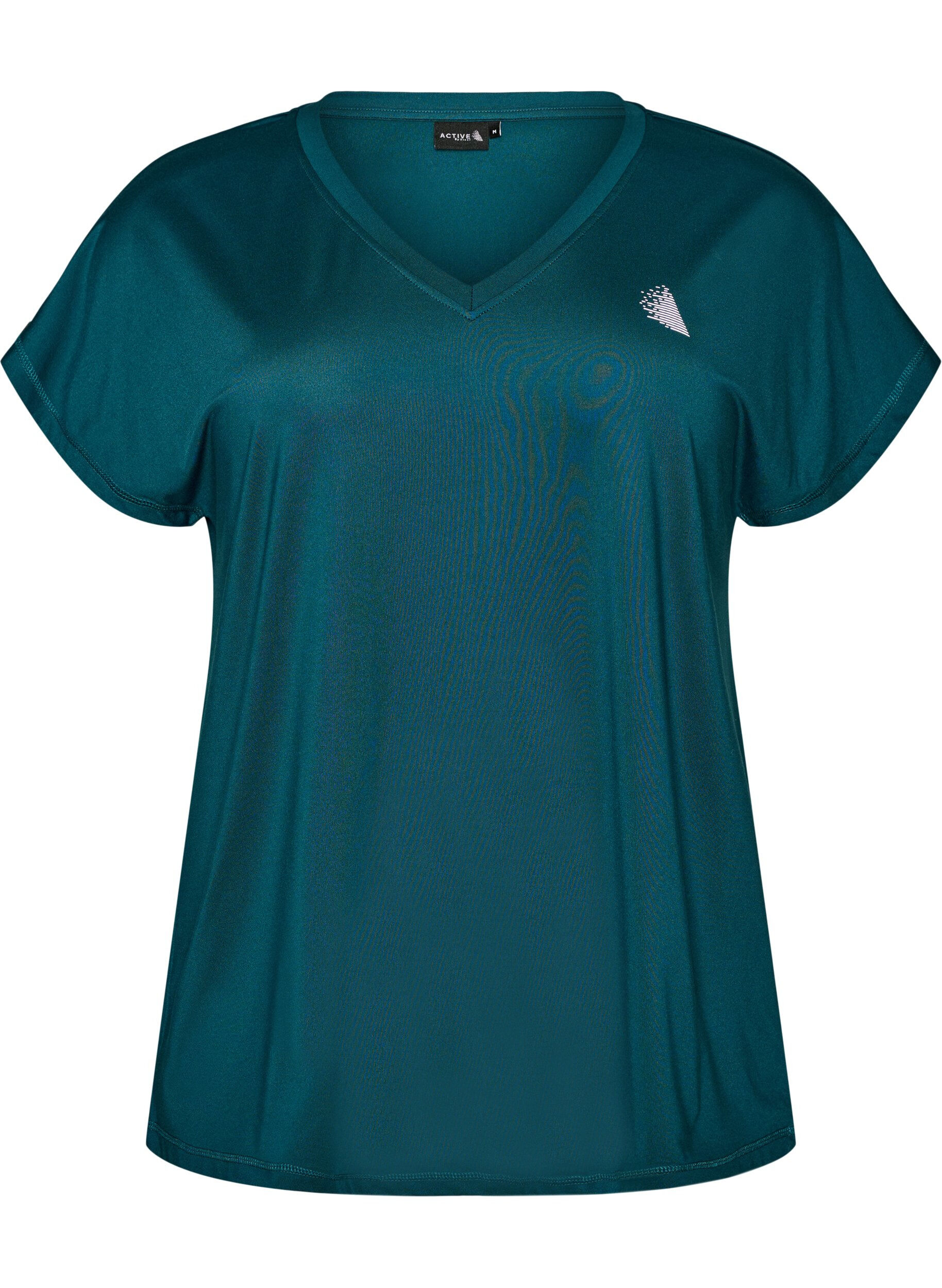 ZizziLockeres Trainings-T-Shirt mit V-Ausschnitt, Gr&uuml;n, Packshot image number 0