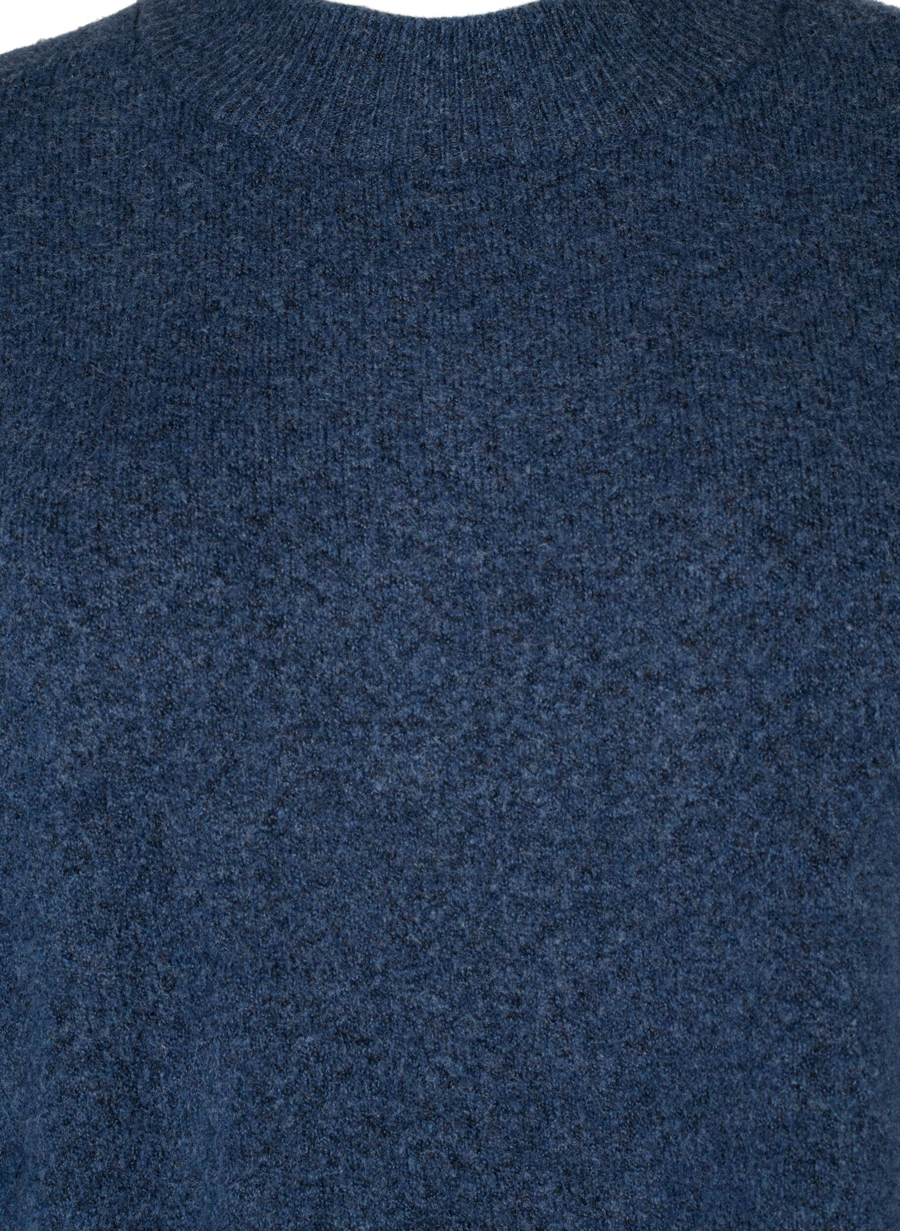 Zizzi Long chemisier tricot&eacute; &agrave; manches longues, Bering Sea Mel., Packshot image number 2