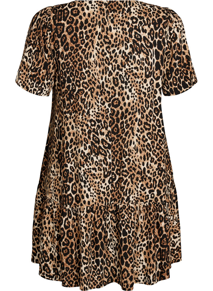 Robe en viscose avec d&eacute;coupe, Marron, Packshot image number 1