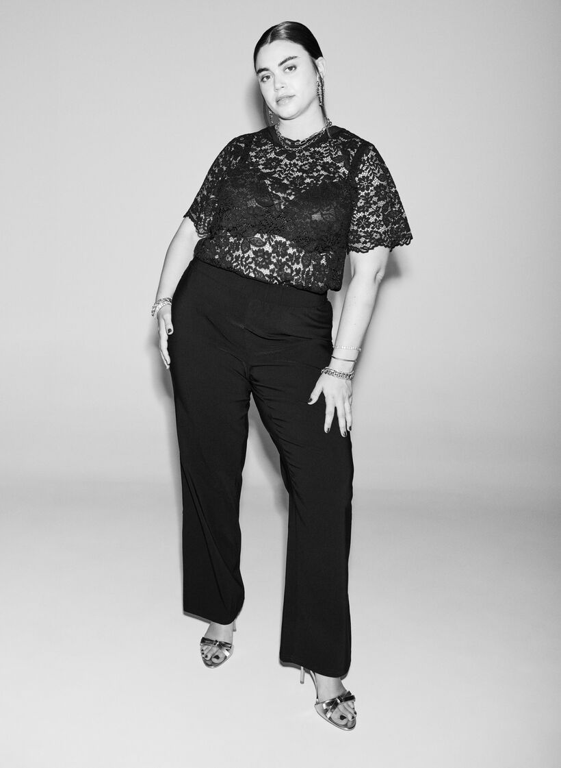 Pantalon extensible en viscose, Noir, Image image number 0