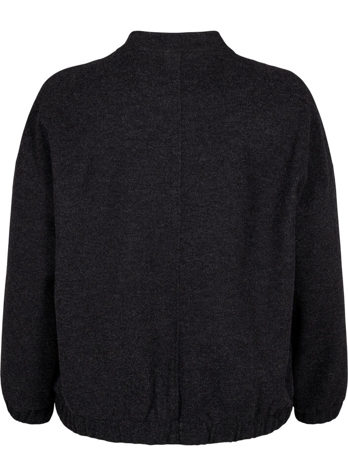 Bomberjacke in Wolloptik mit Taschen, Dark Grey Melange, Packshot image number 1