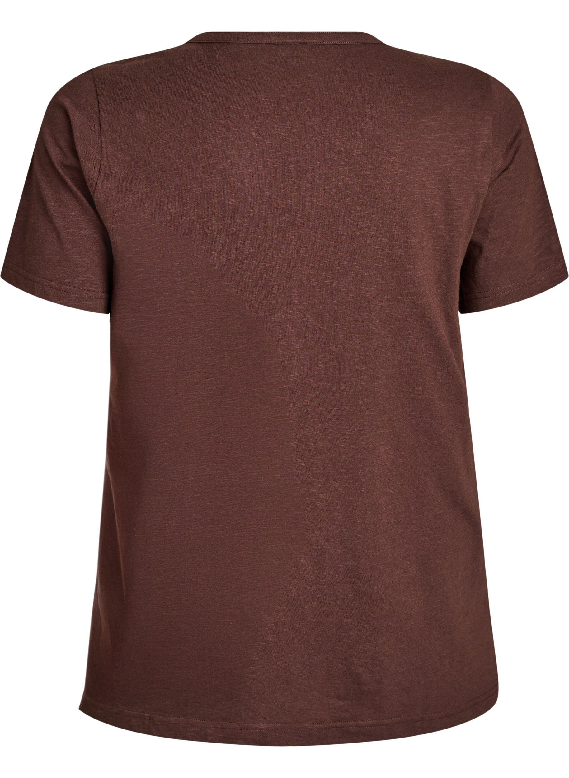 Zizzi T-Shirt mit Knopfleiste, Braun, Packshot image number 1