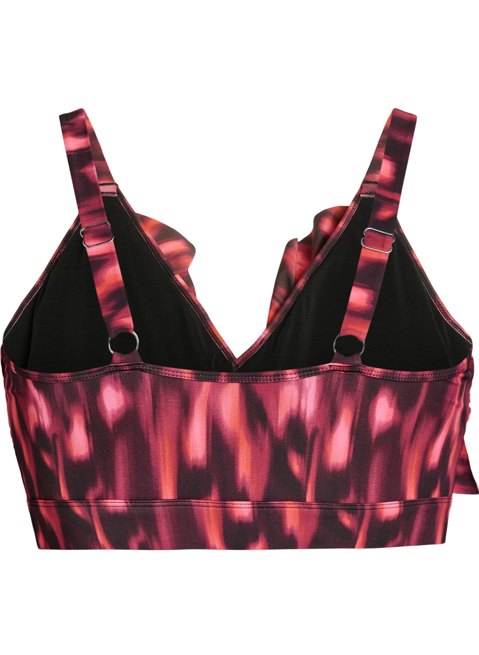 ZizziBikinioberteil mit Print und R&uuml;schendetails, Pink, Packshot image number 1
