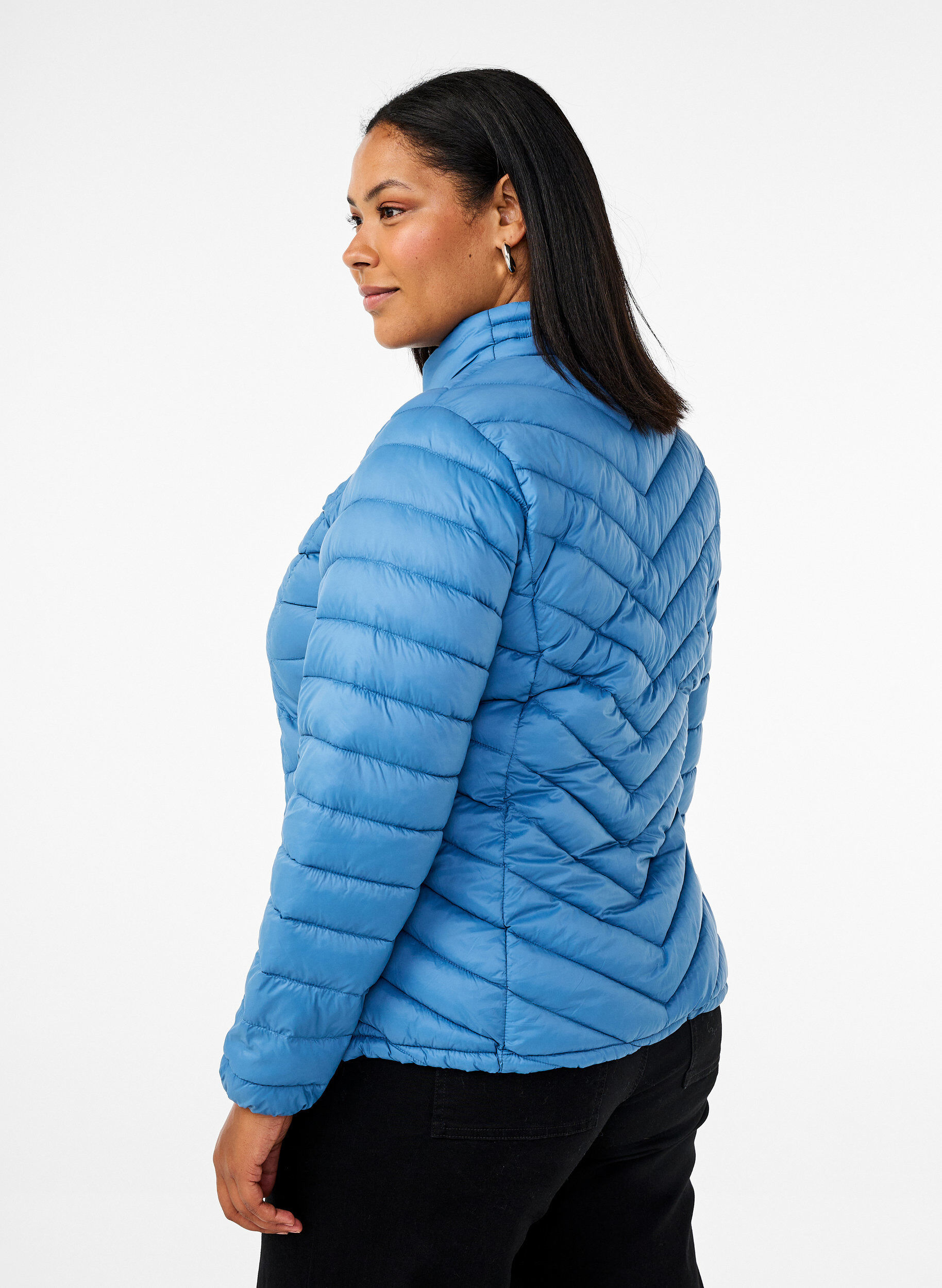 Zizzi Leichte Jacke mit Taschen, Blau, Model image number 2