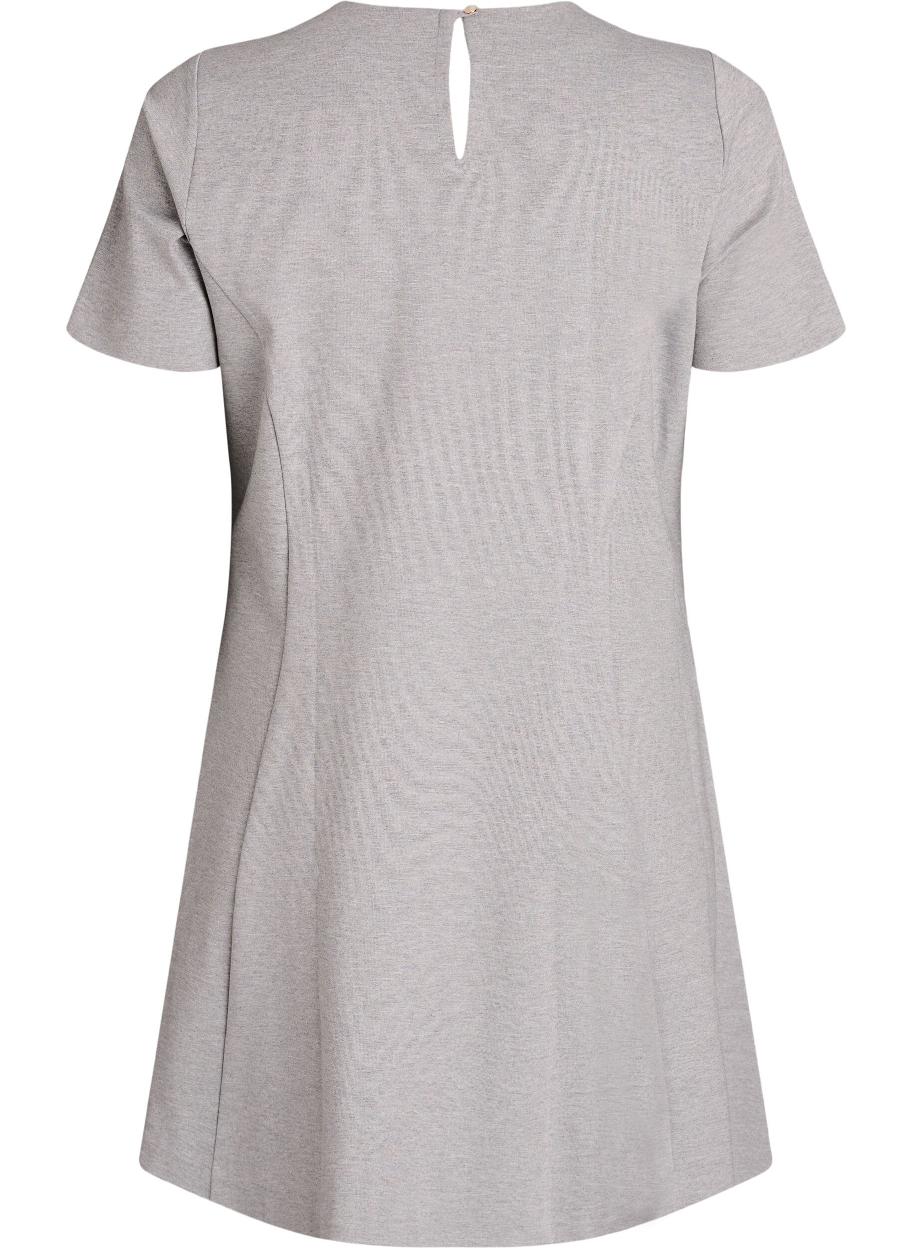 ZizziRobe courte &eacute;vas&eacute;e en jersey, Gris, Packshot image number 1