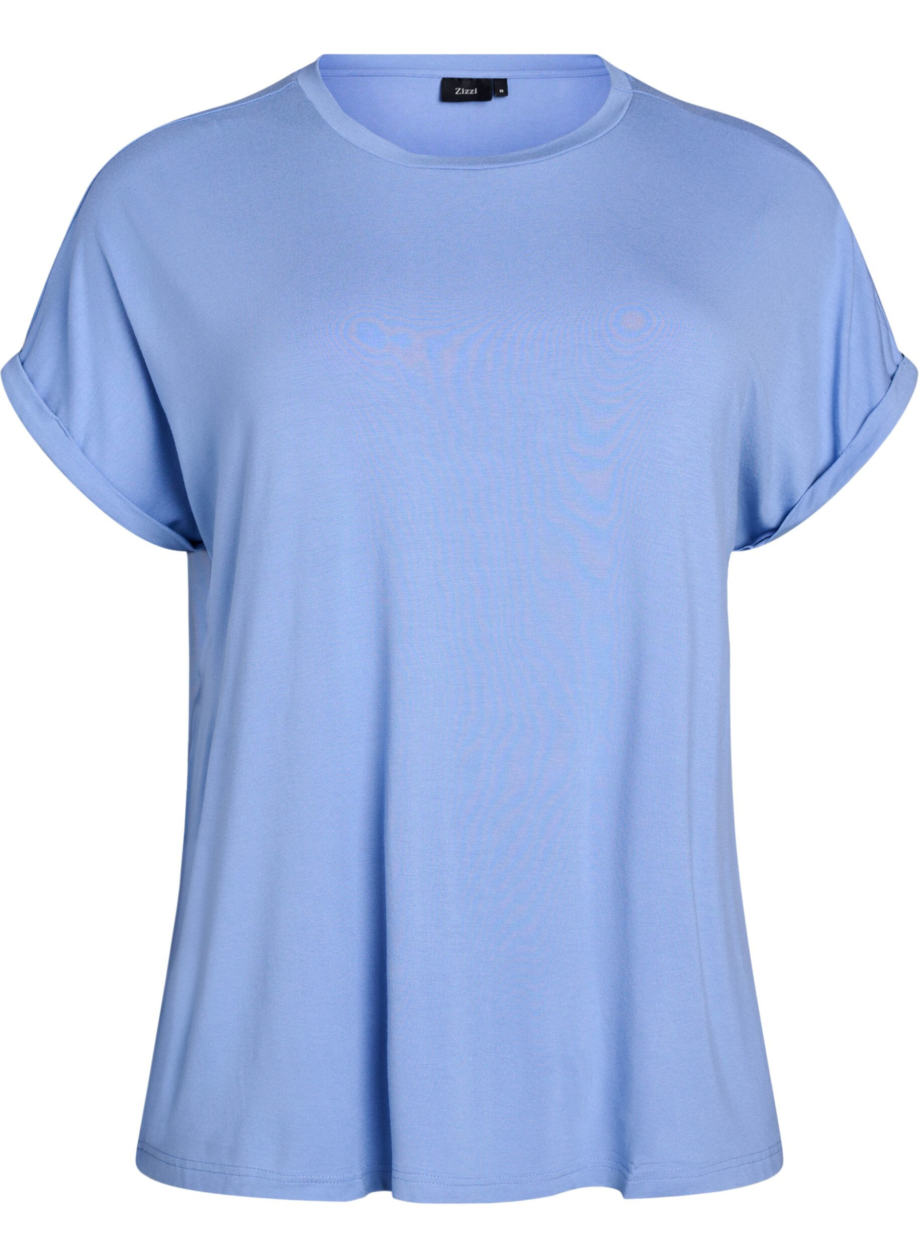 Zizzi T-shirt de nuit ample en viscose, Bleu, Packshot image number 0