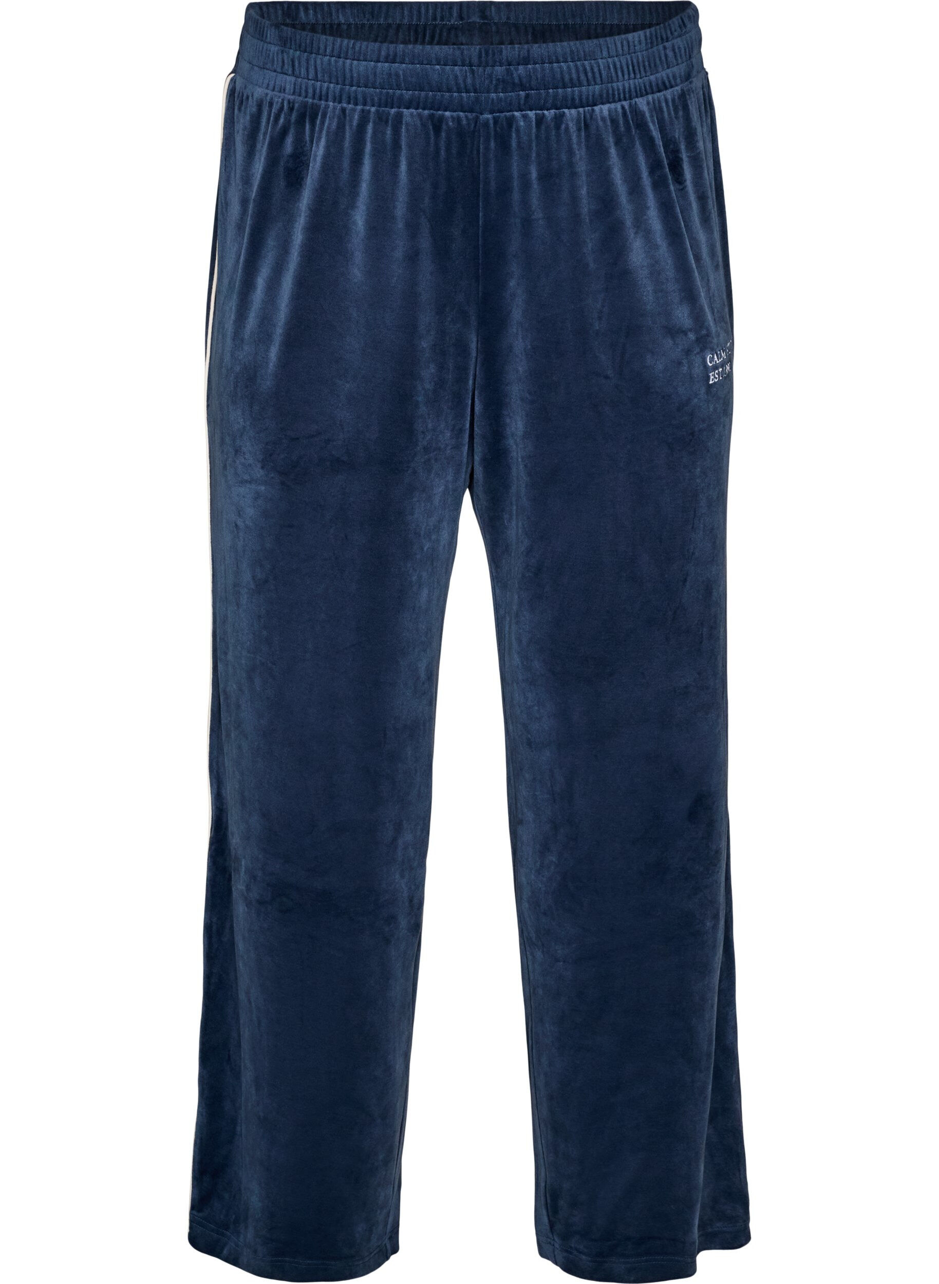Pantalon en velours avec passepoil contrastant