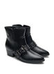 Extra-Weite - Leder-Stiefelette mit Riemen und Nieten, Schwarz, Packshot image number 1