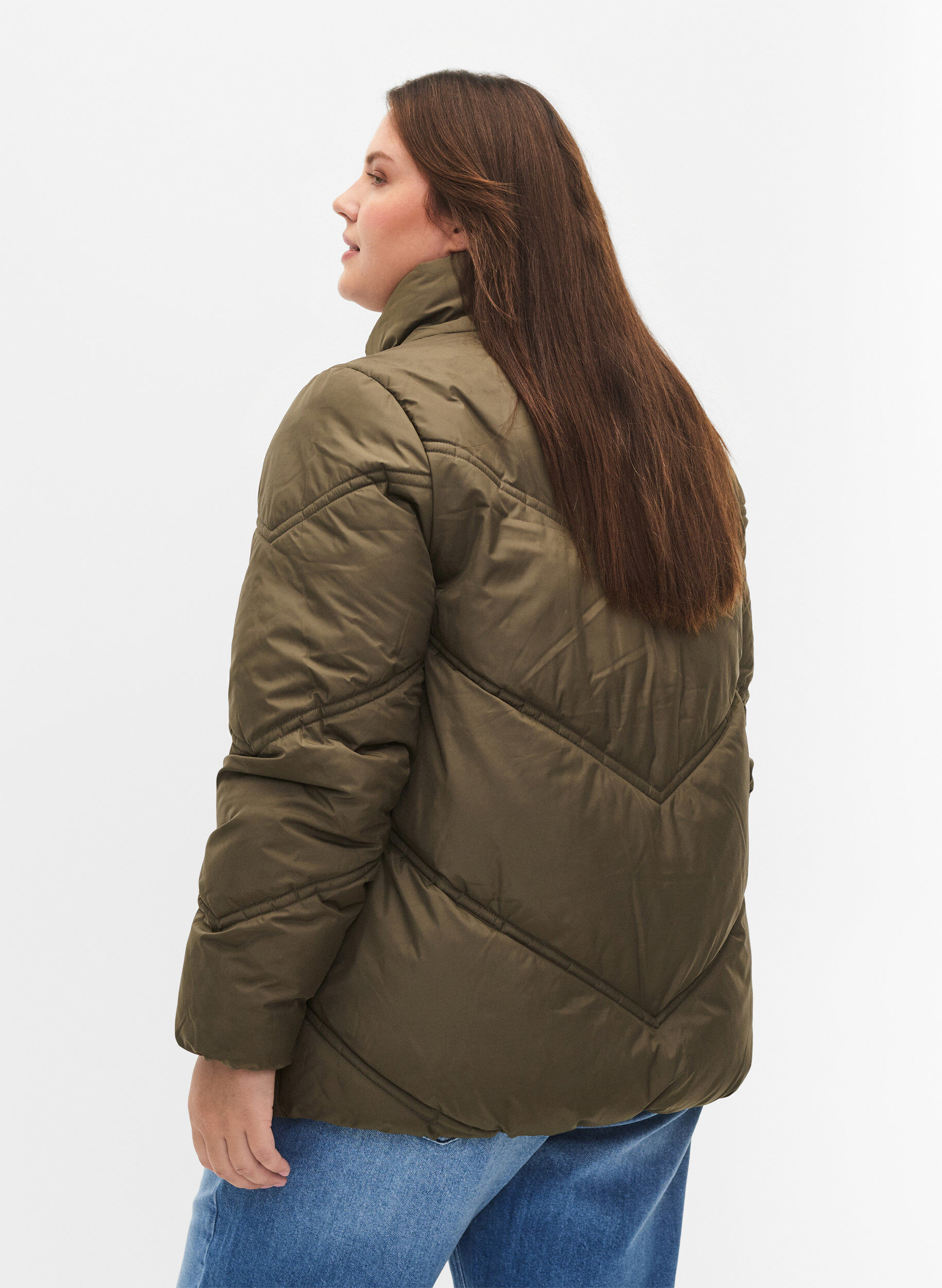 Zizzi Kurze Puffer-Winterjacke mit Taschen, Bungee Cord , Model image number 1