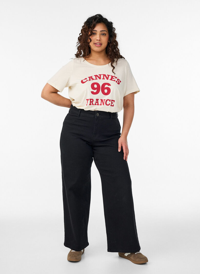 T-shirt imprim&eacute;, Vanille, Model image number 1