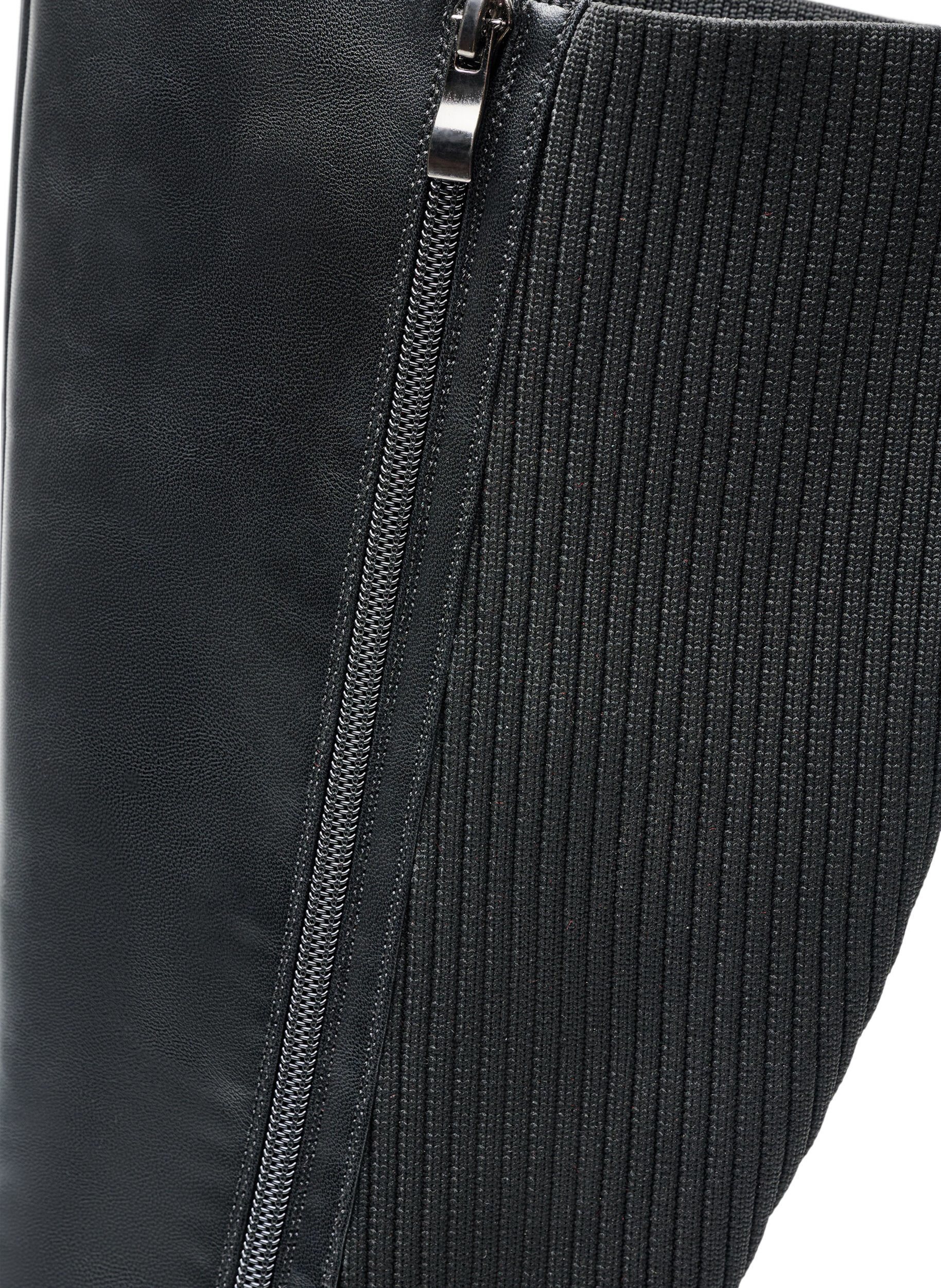 ZizziBotte haute avec zip et panneaux &eacute;lastiques, Noir, Packshot image number 4