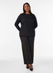 Blouse en jersey ondul&eacute;, Noir, Model image number 1