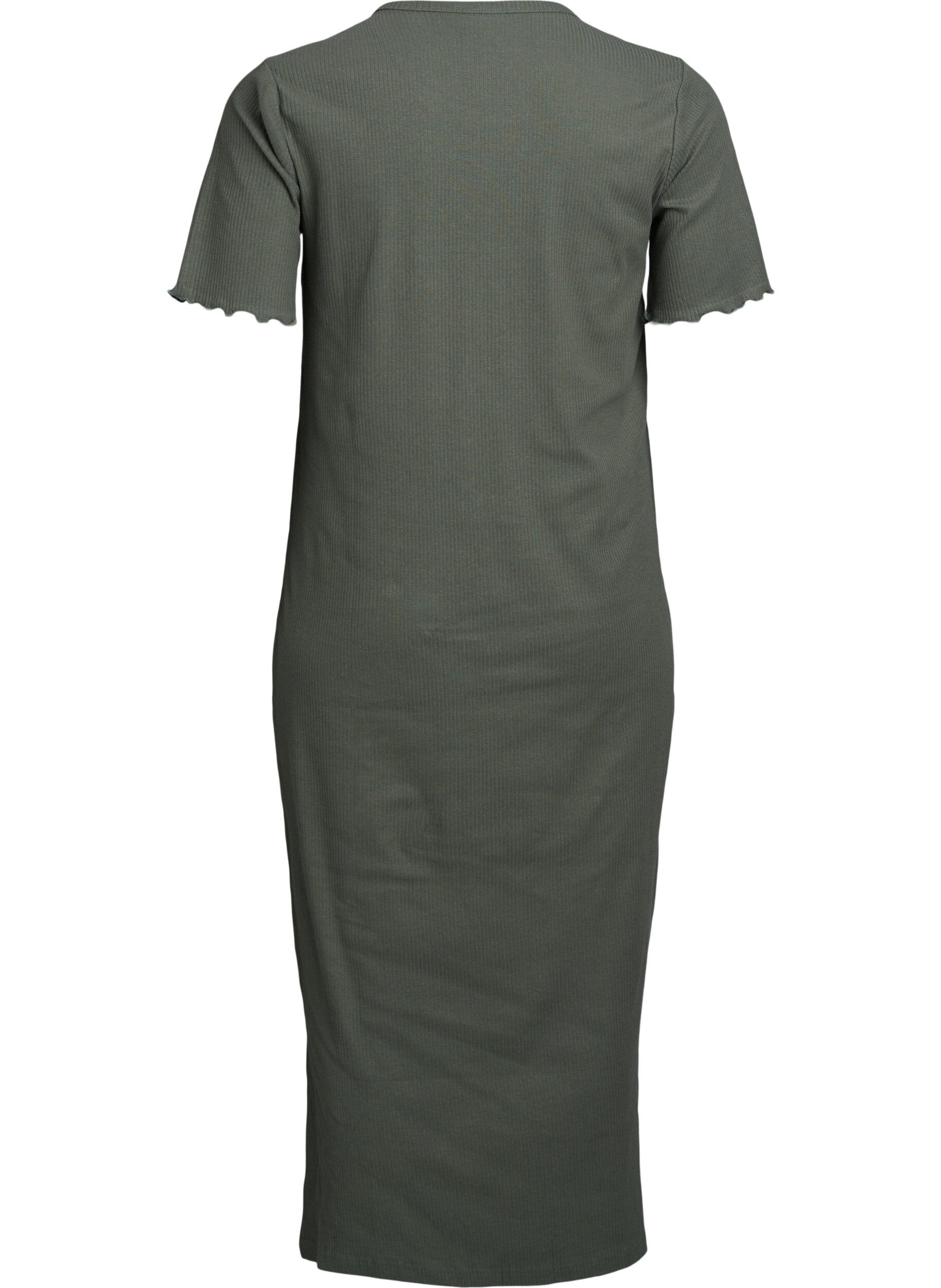 Zizzi Robe maxi en jersey avec manches courtes, Vert, Packshot image number 1