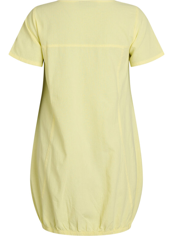 Kurzarm Kleid aus Baumwolle, Gelb, Packshot image number 1