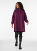 Robe sweat avec col montant c&ocirc;tel&eacute; et zip, Violet, Model image number 1