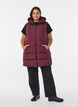 Veste longue avec capuche et poches, Bordeaux, Model image number 1
